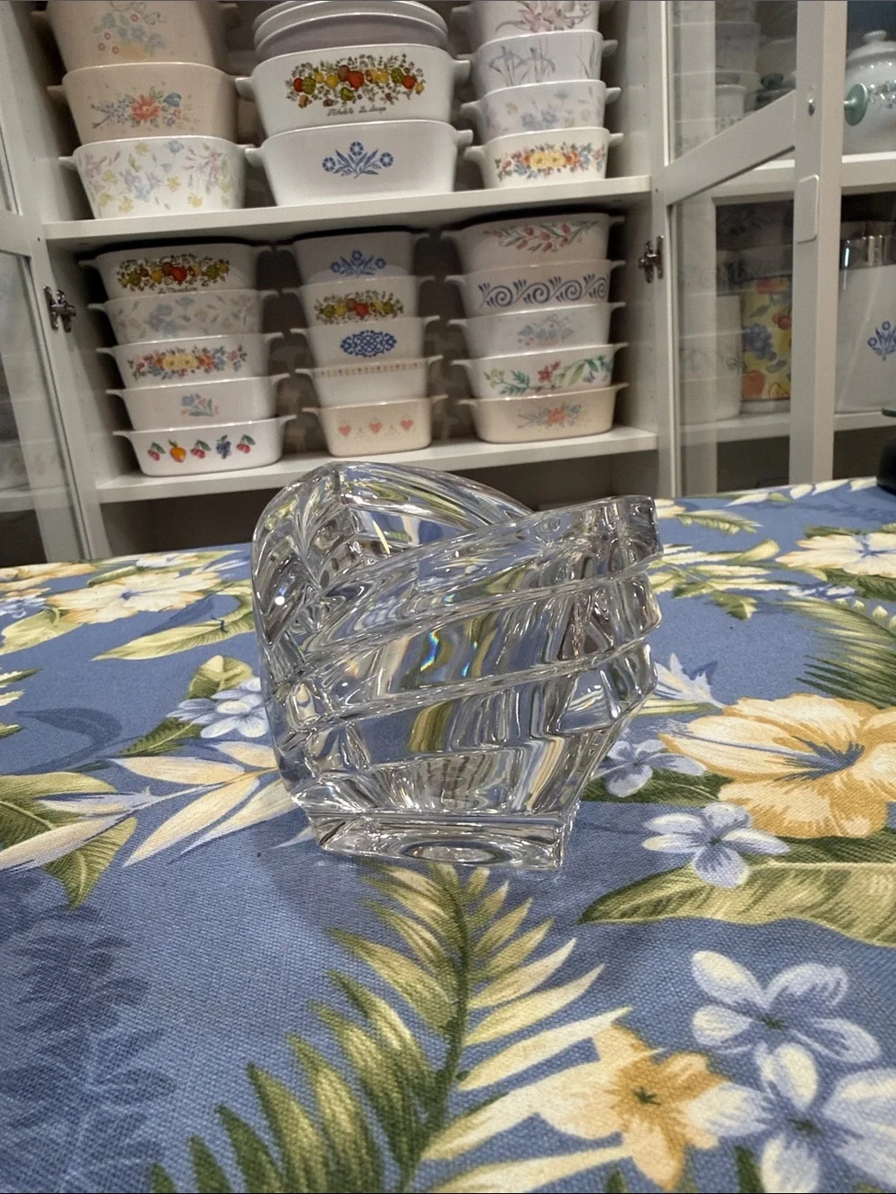 Clear Glass V-Shaped Decorative Bowl - Clear